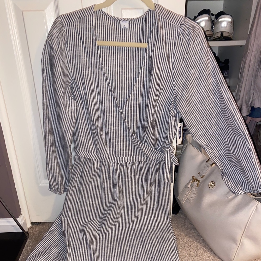 Stripped wrap dress